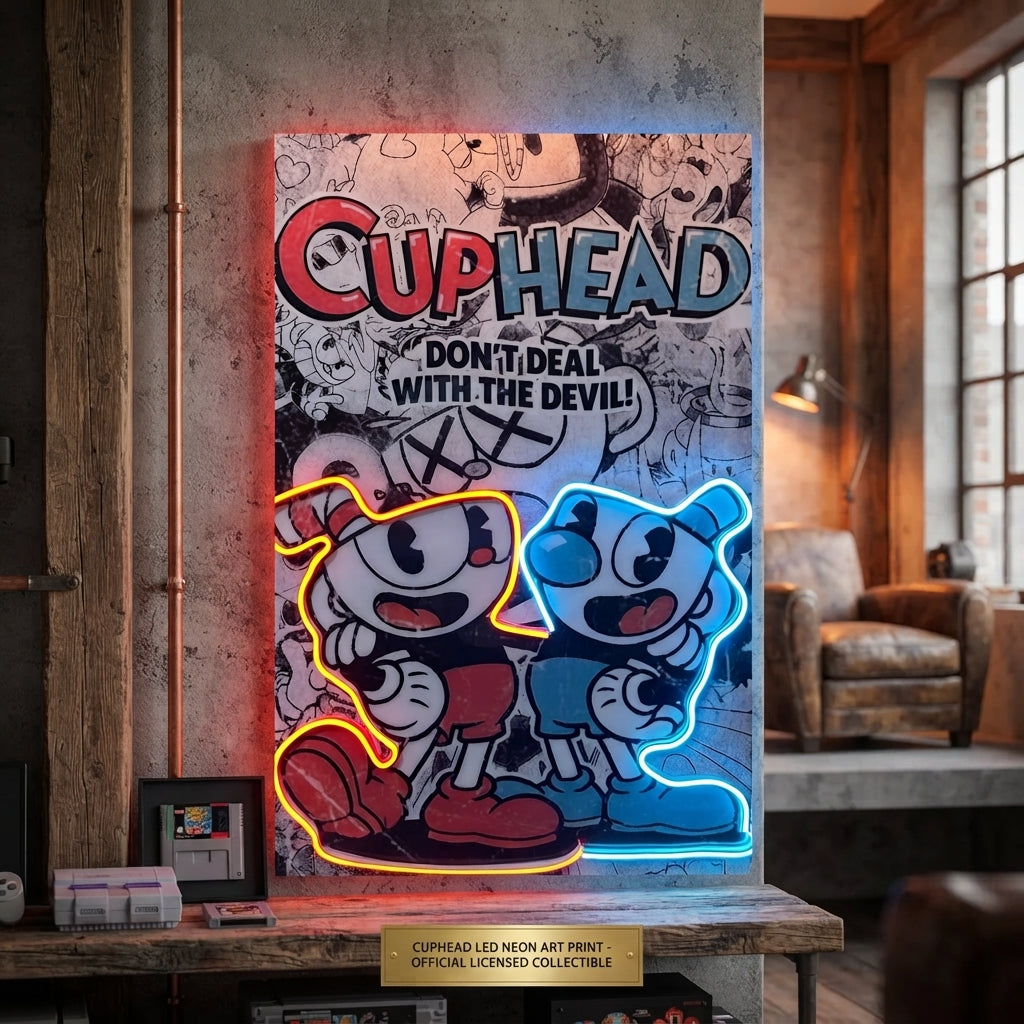 CupHead Neon Tablo