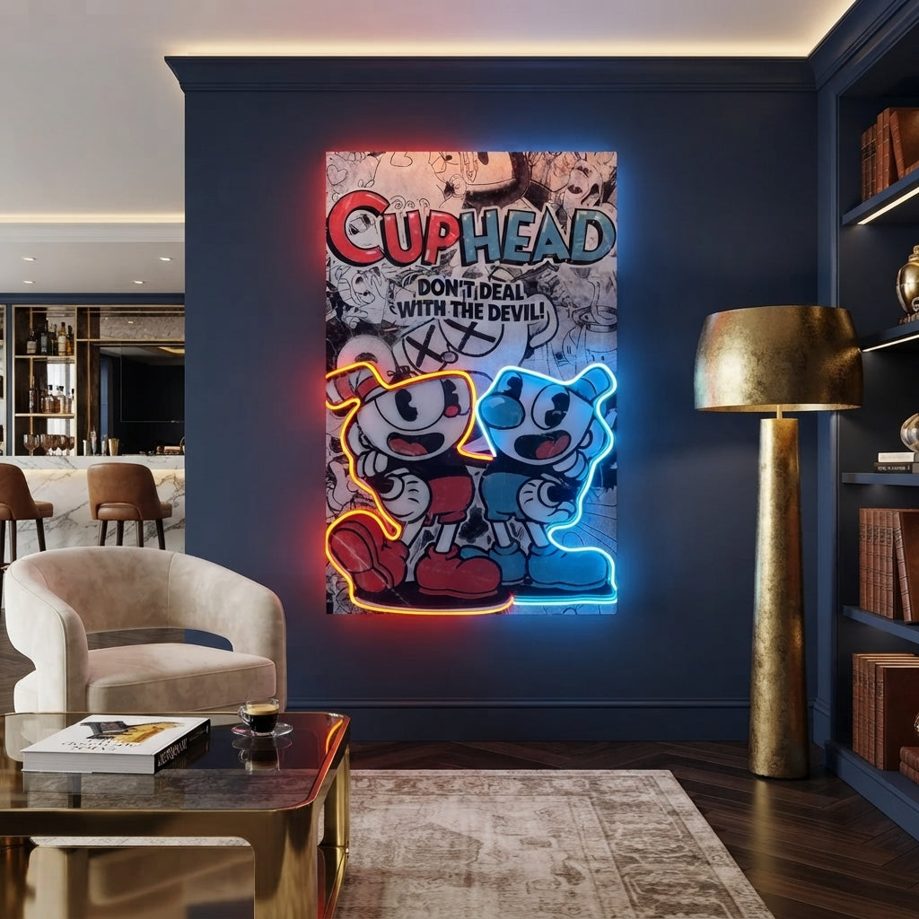 CupHead Neon Tablo