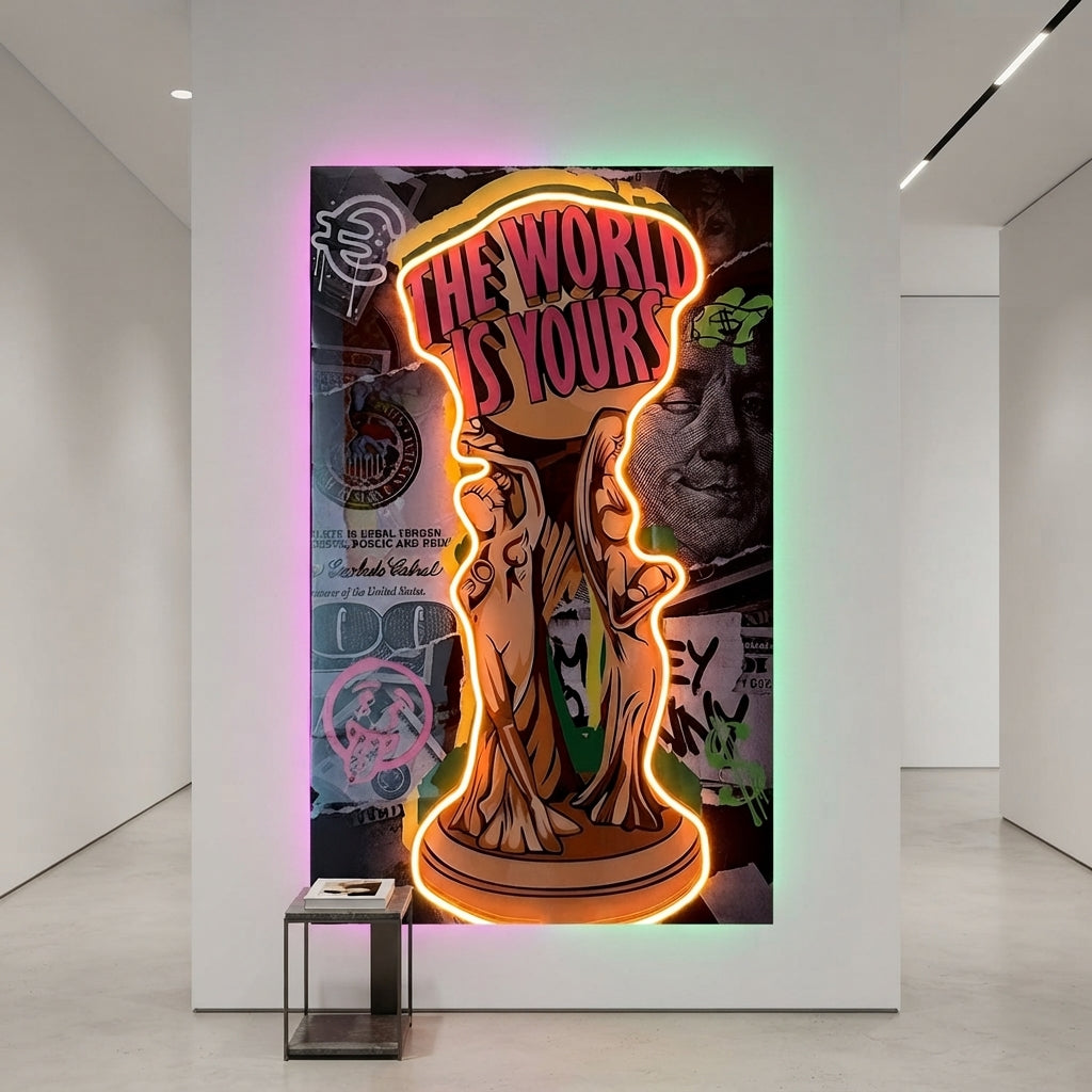 The World Is Yours Neon Tablo