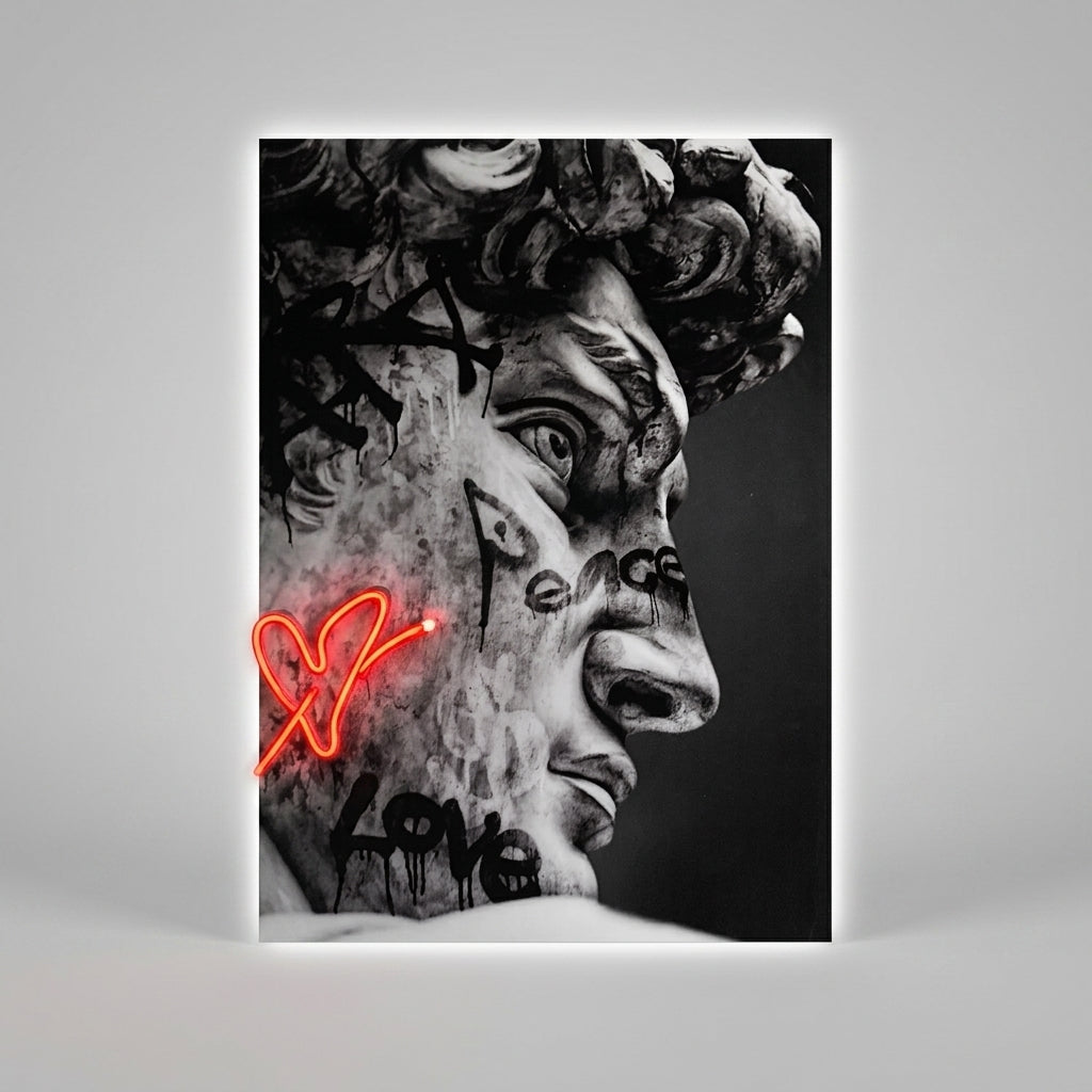 David Art Love Neon Tablo