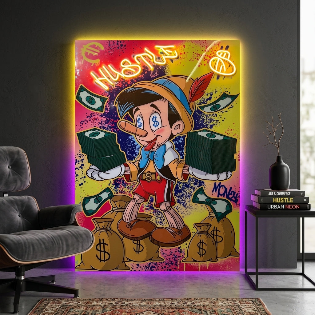 Exclusive “Hustle Pinocchio” Edition Neon Tablo