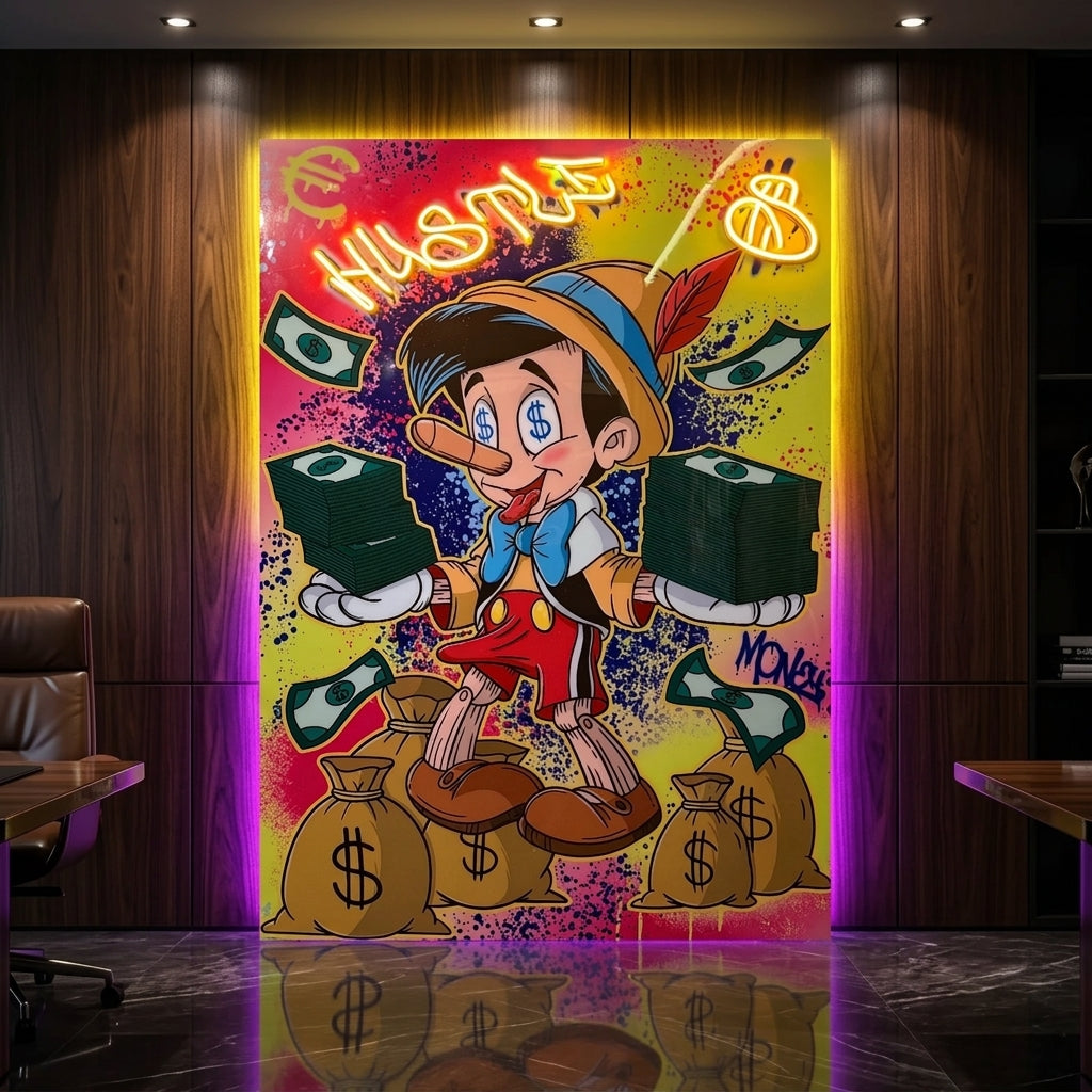 Exclusive “Hustle Pinocchio” Edition Neon Tablo