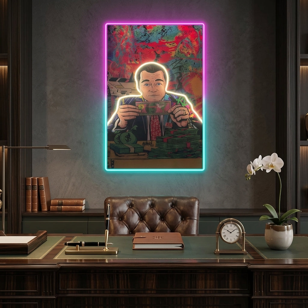 Exclusive Jordan Belfort Money Neon Tablo