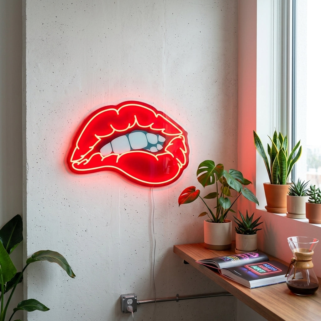 Dudak Baskılı Neon Tabela