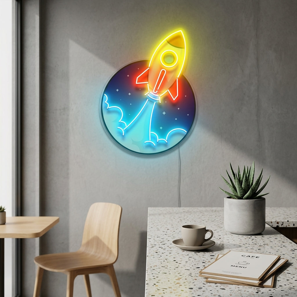 Roket Baskılı - Neon Tabela