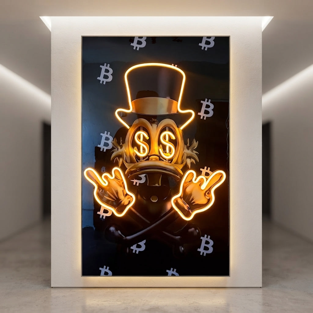 Mc Duck Bitcoin Neon Tablo