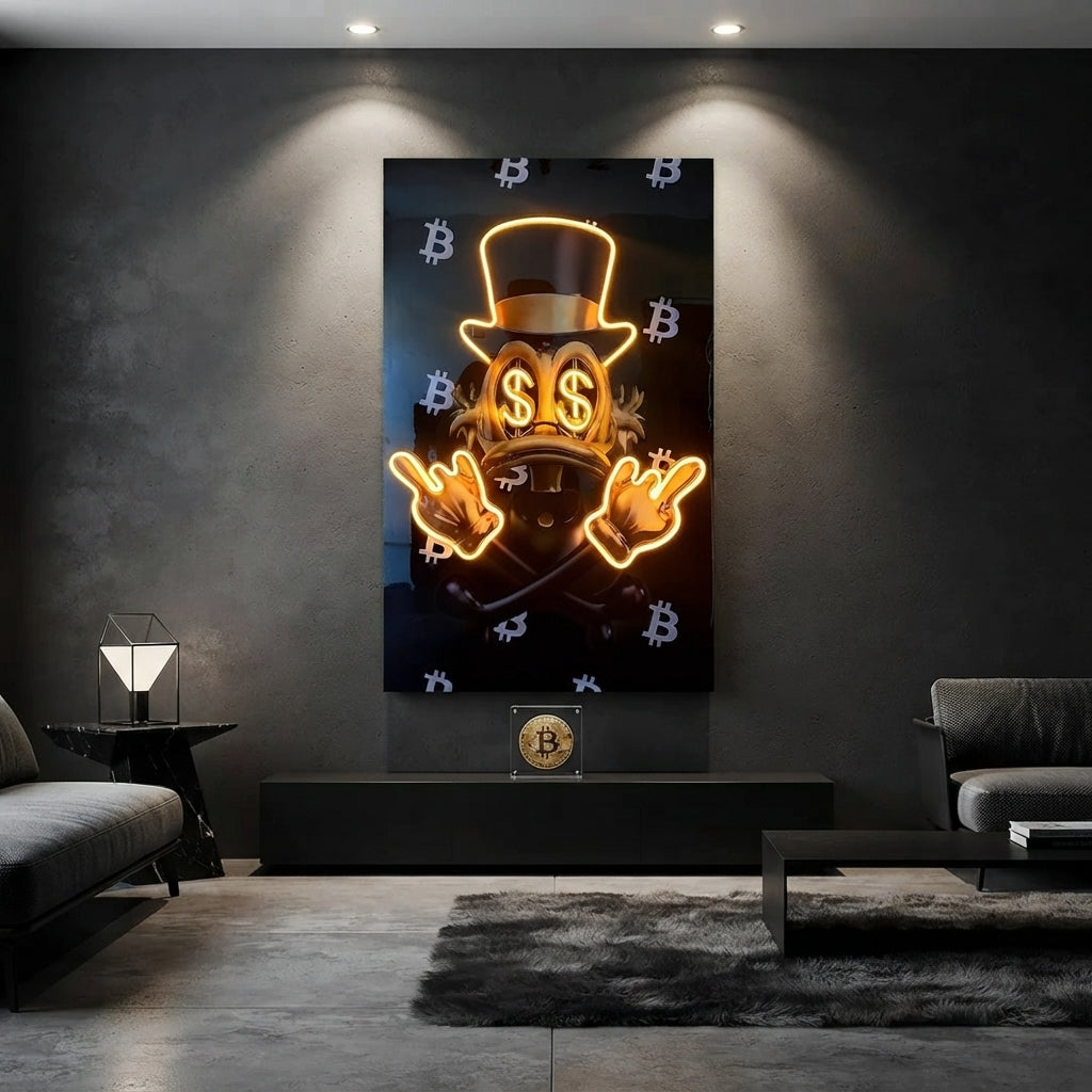 Mc Duck Bitcoin Neon Tablo