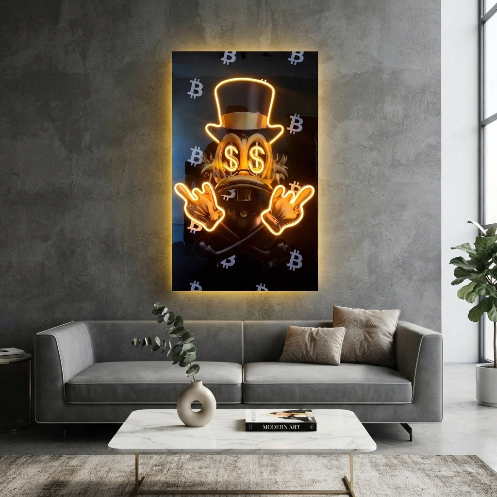 Mc Duck Bitcoin Neon Tablo