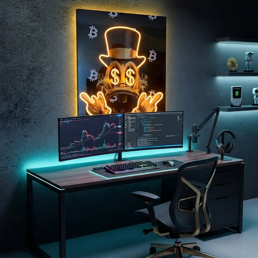 Mc Duck Bitcoin Neon Tablo