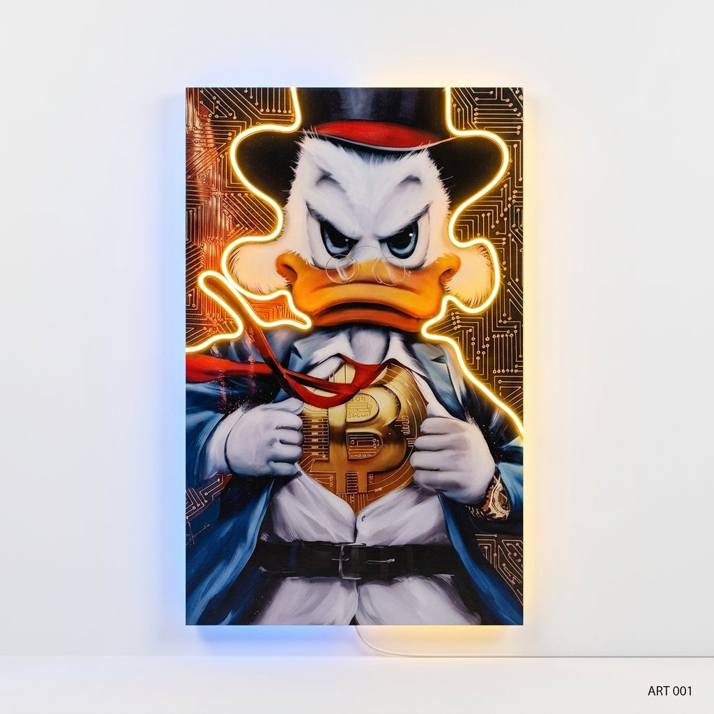 Bitcoin Mc Pato Neon Tablo