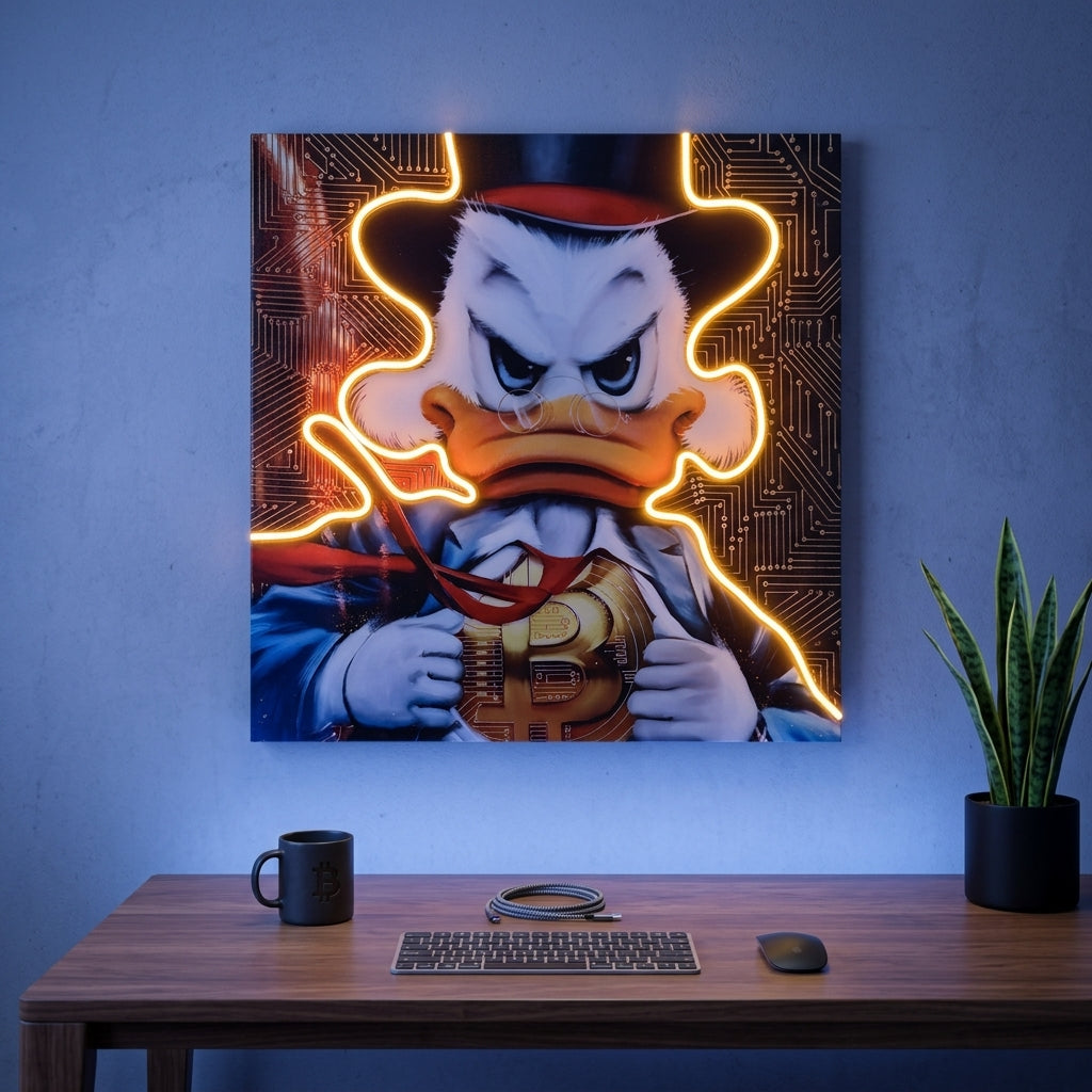 Bitcoin Mc Pato Neon Tablo