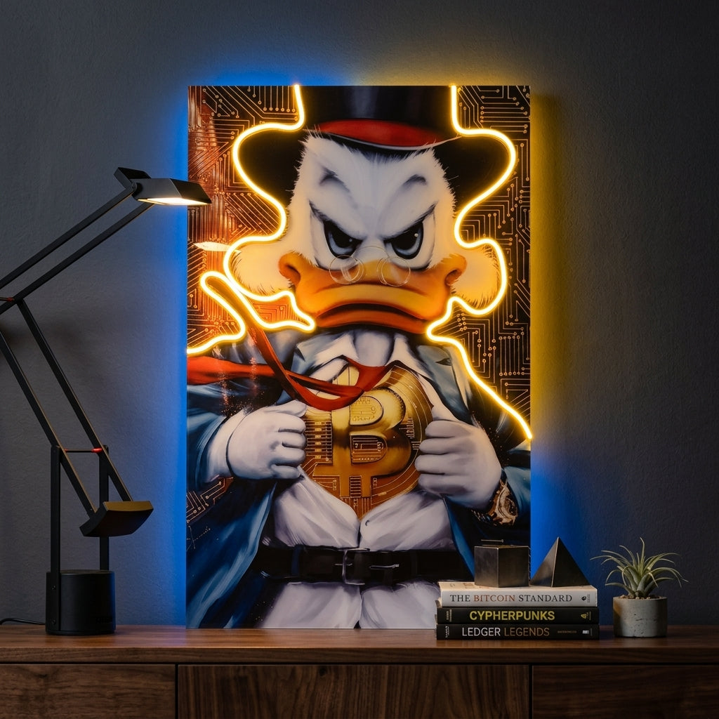 Bitcoin Mc Pato Neon Tablo