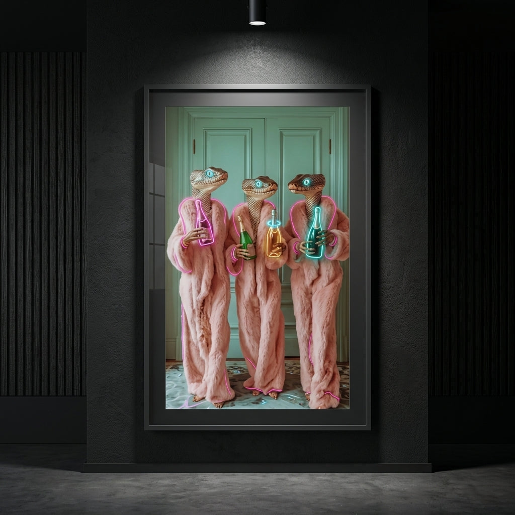 'Reptile Glamour' Neon Pop-Art Tablo – Yeni Sezon