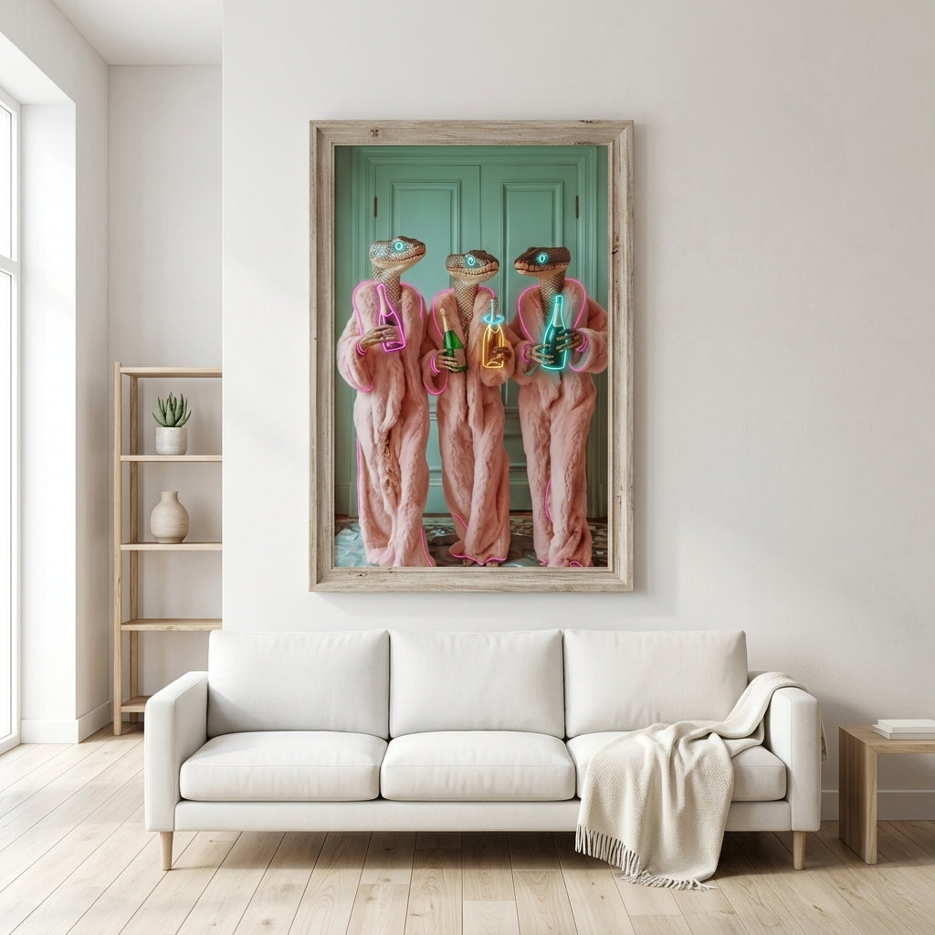 'Reptile Glamour' Neon Pop-Art Tablo – Yeni Sezon