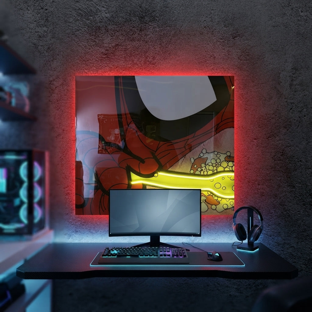 Komik Spiderman Neon Tablo