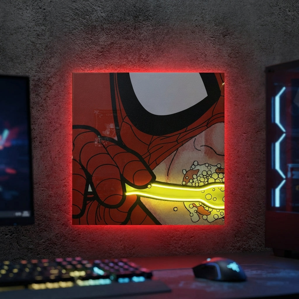 Komik Spiderman Neon Tablo