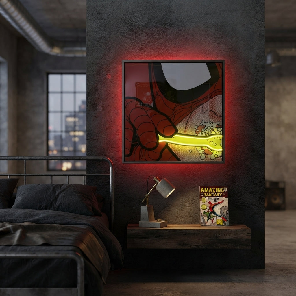 Komik Spiderman Neon Tablo