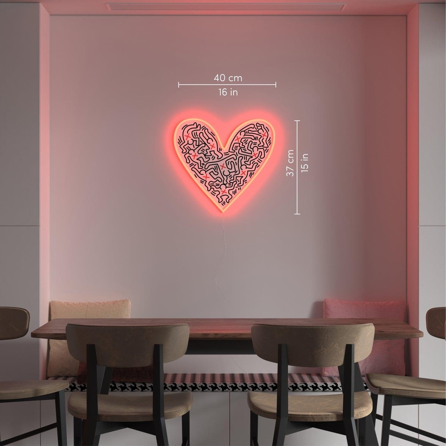 Dance Love, YP x Keith Haring, Neon Tabela - Neonbir