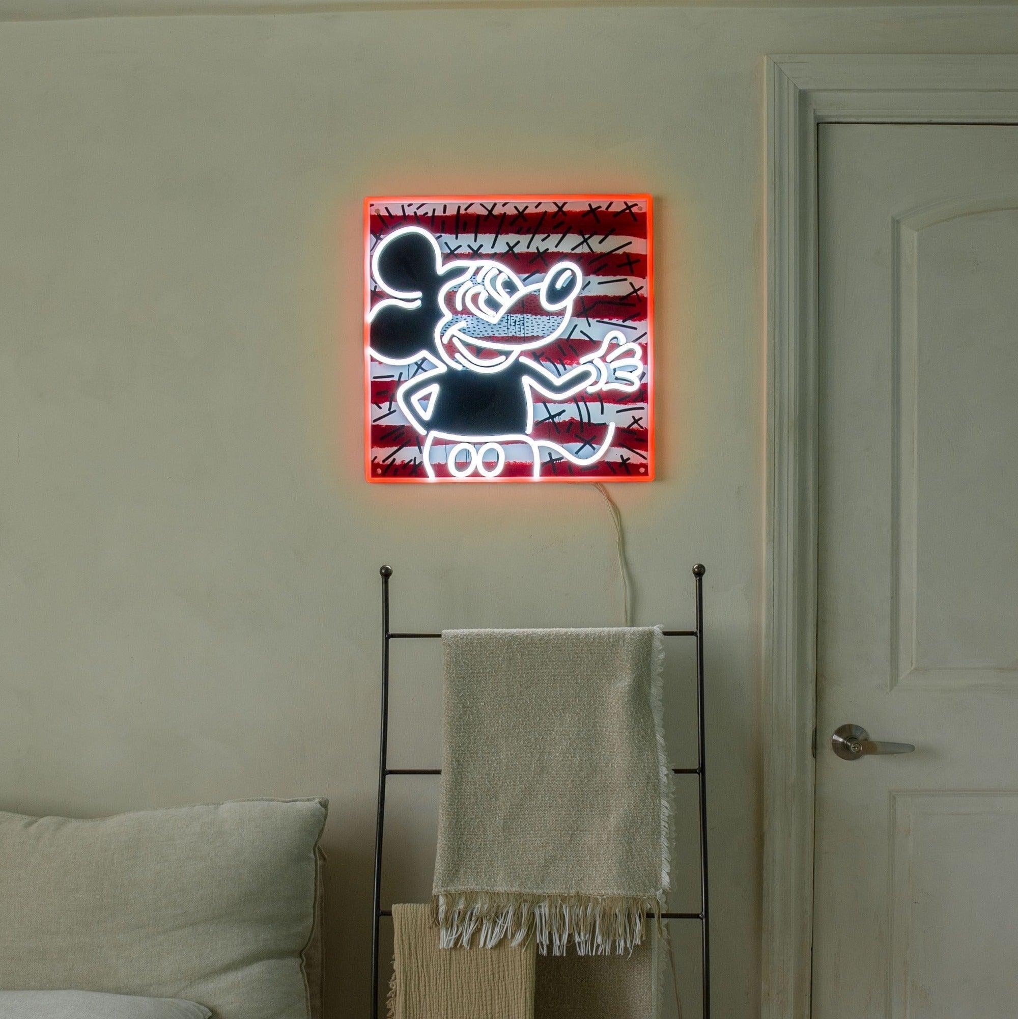 Keith Haring x Mickey 1 “Retro stripes”, Neon Tabela - Neonbir